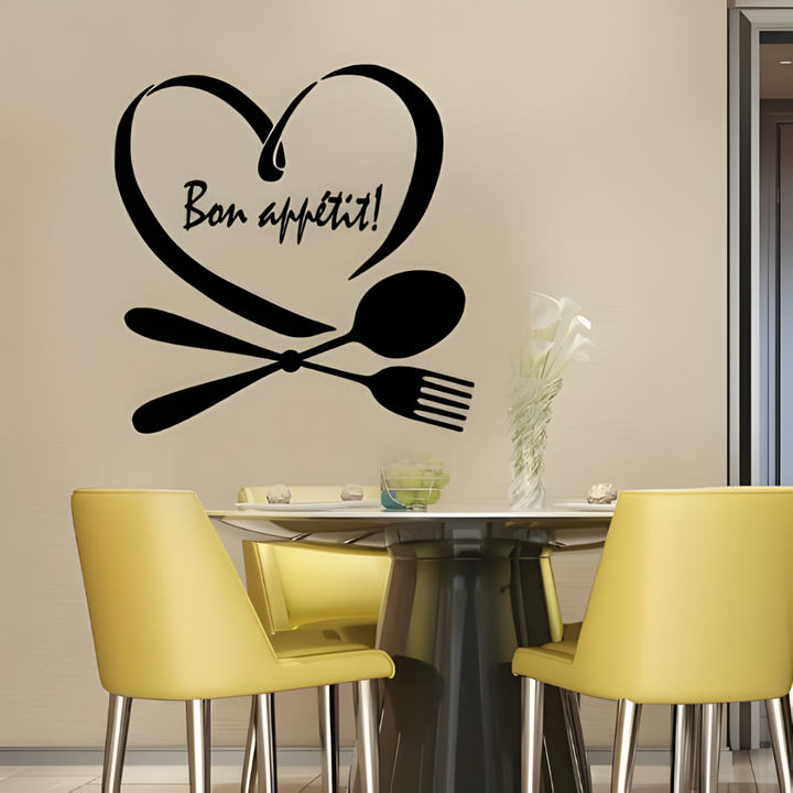 Arcdew - Spoon & Fork with Heart Acrylic Wall Decal | Beautiful Kitchen Decor for UAE Homes & Restaurants | Acrylic