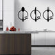 Spoon Knife Fork Heart Acrylic Wall Decal Black 1