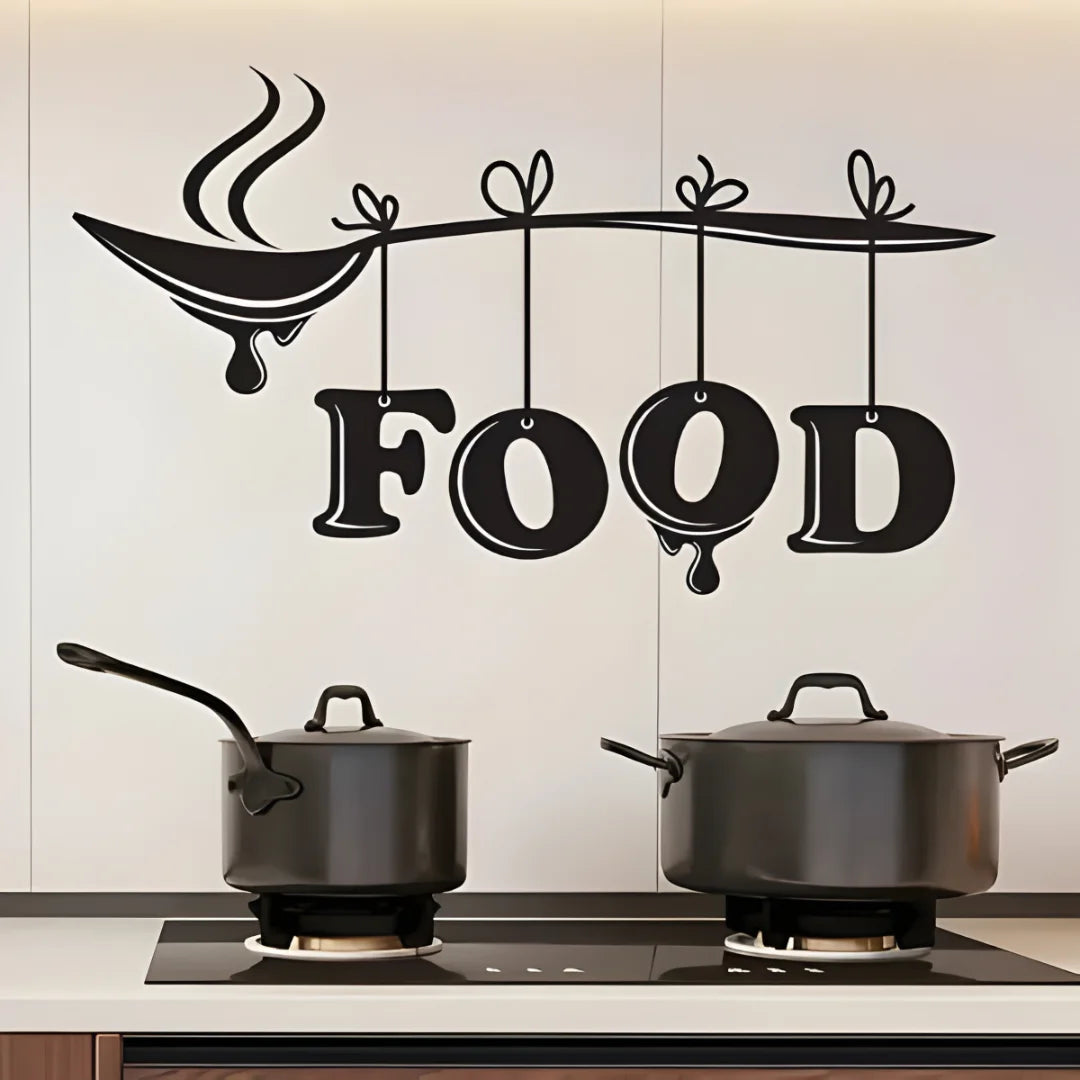 Spoon With Food Acrylic Wall Decal Black