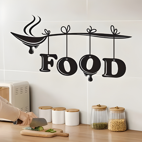 ArcDew Spoon With Food Acrylic Wall Decal - Beautiful Kitchen Decor for UAE Homes & Restaurants