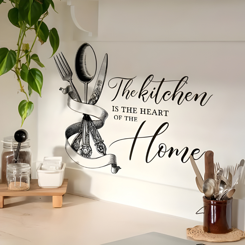 ArcDew "The Kitchen Is The Heart Of The Home" Acrylic Wall Decal - Charming Decor for UAE Homes & Restaurants..