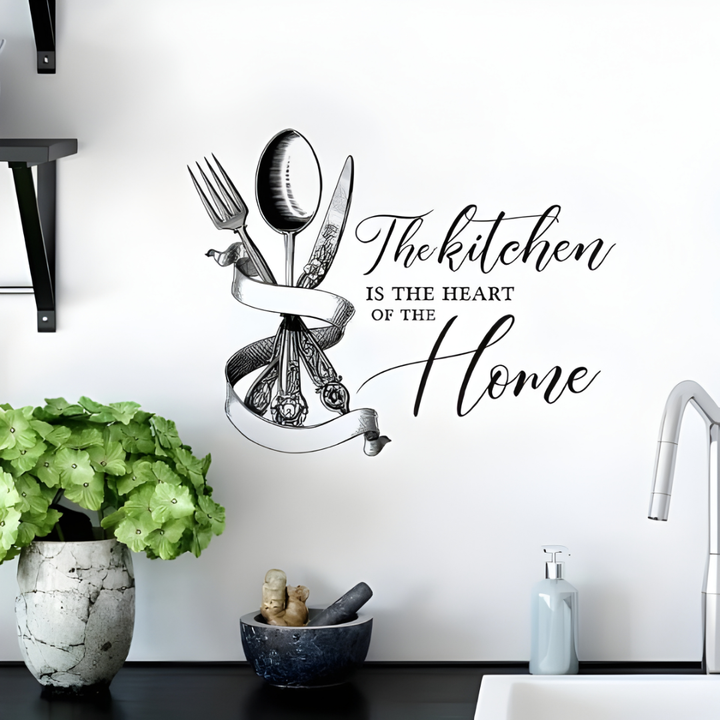Arcdew - "The Kitchen Is The Heart Of The Home" Acrylic Wall Decal - Charming Decor for UAE Homes & Restaurants | Acrylic