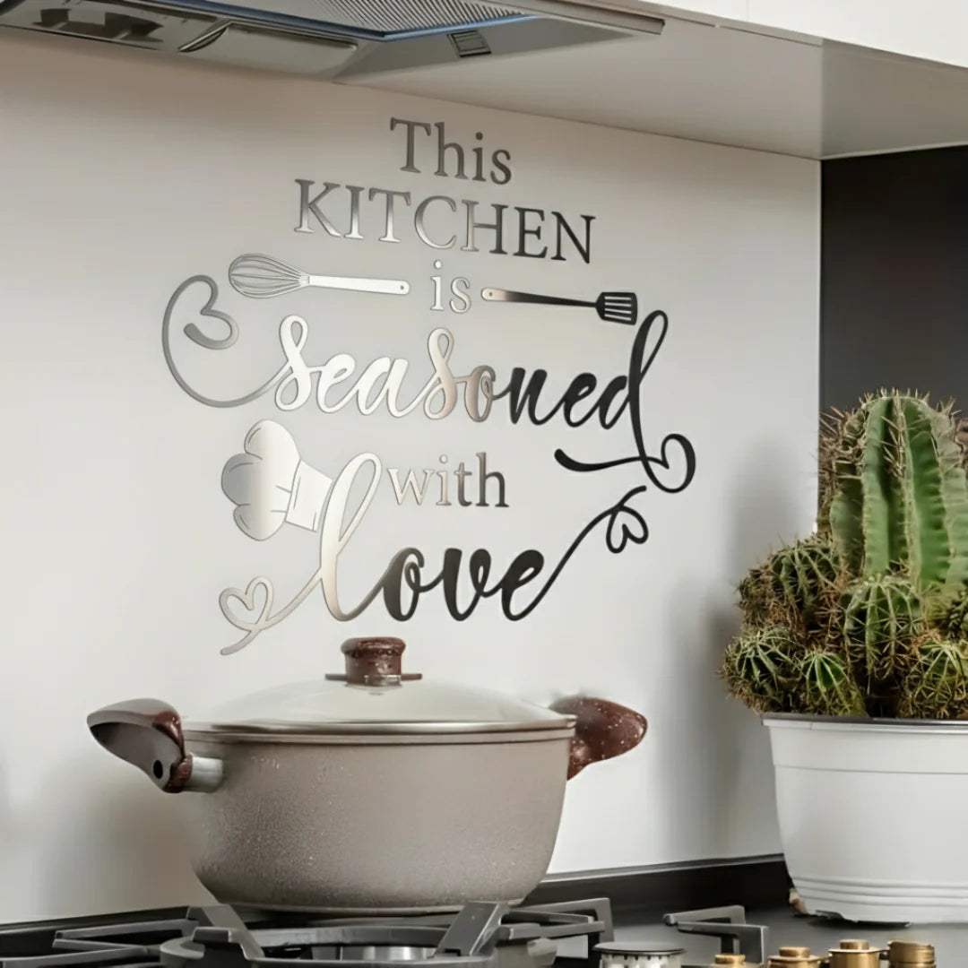 his Kitchen is Seasoned with Love Silver