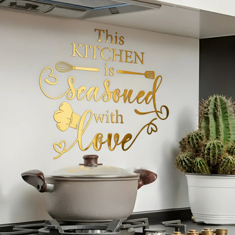 his Kitchen is Seasoned with Love Gold