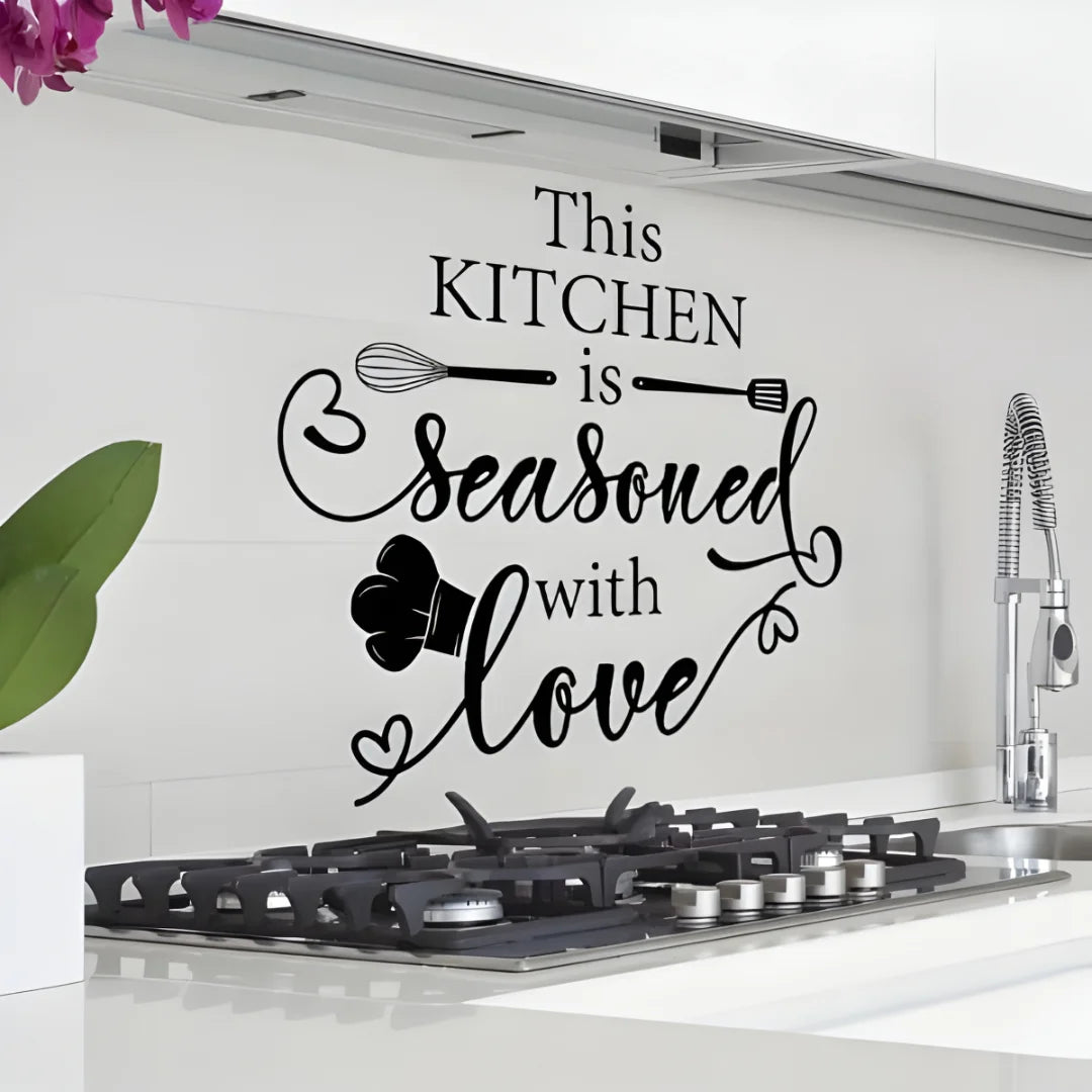 his Kitchen is Seasoned with Love Black