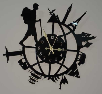 ArcDew Traveler Acrylic Wall Clock | Adventure-Inspired Backpacking Man & Woman Design UAE