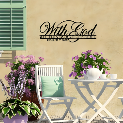 With God All Things Are Possible Acrylic Wall Décor | Christmas Gift UAE