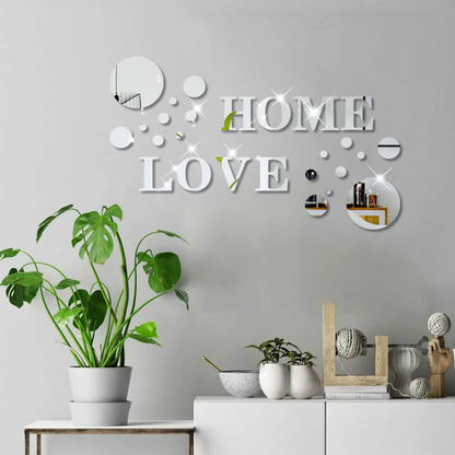 Arcdew 26-Piece Acrylic 3D HOME LOVE Wall Décor – Mirror Effect DIY Wall Stickers in UAE