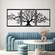 3-Piece Life Tree Wall Art Black 1