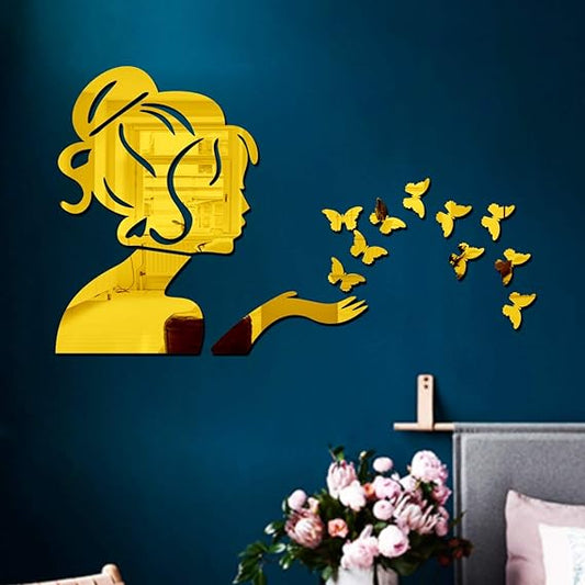Arcdew 3D Acrylic Angel Fairy with Butterfly Decorative Mirror – Wall Art Home Décor in UAE