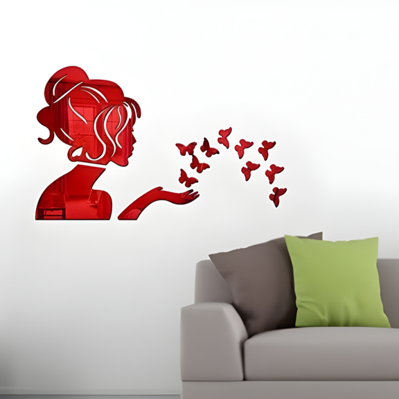 Arcdew 3D Acrylic Angel Fairy with Butterfly Decorative Mirror – Wall Art Home Décor in UAE