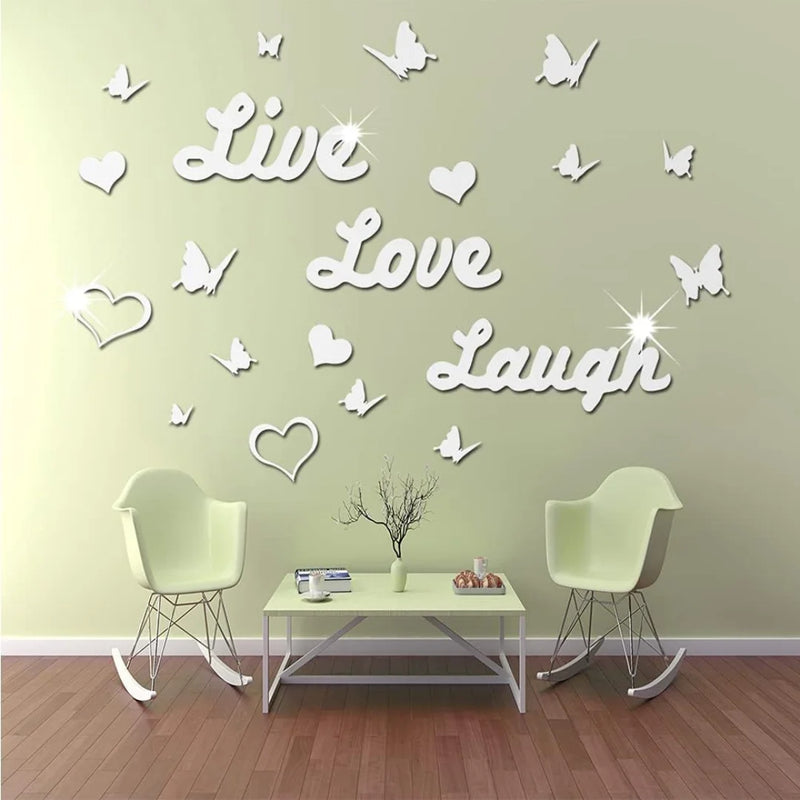 3D Acrylic Mirror Butterfly Silver
