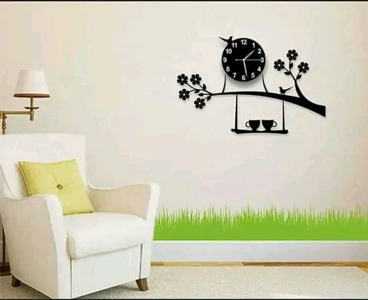 Arcdew 3D Sparrow on Tree Acrylic Wall Clock | Modern Decorative Wall Clock – UAE