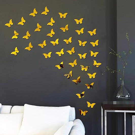 Arcdew 40 Butterfly Decorative 3D Acrylic Mirror – Wall Art Home Décor in UAE