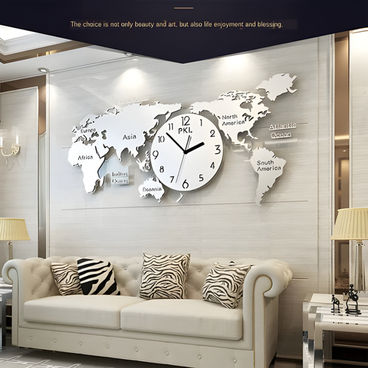 Arcdew Acrylic 3D World Map Clock – Large Modern Wall Decoration for Home & Office UAE.