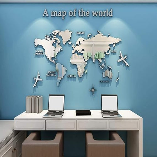 Arcdew Acrylic 3D World Map Wall Decor – Large Office & Home Decoration in UAE