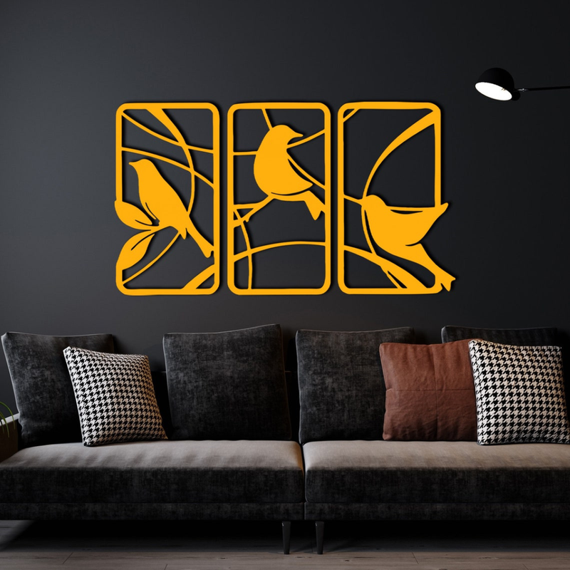 Arcdew Acrylic Birds Wall Art – 3D DIY Home Decoration in UAE Gold
