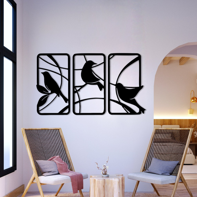 Arcdew Acrylic Birds Wall Art – 3D DIY Home Decoration in UAE black