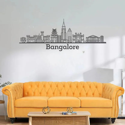 Bangalore Skyline Wall Art Black