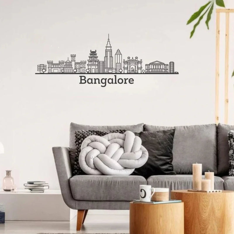 Bangalore Skyline Wall Art Black 1