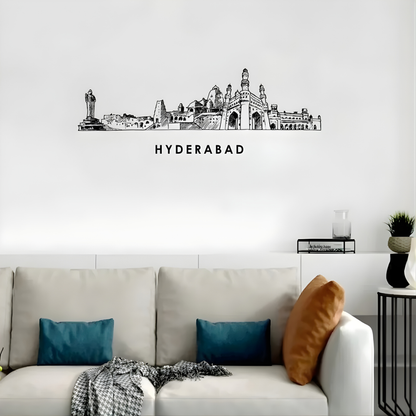 Arcdew Acrylic Black Hyderabad Skyline Wall Art for Home Decor - arcdew.com - Arcdew black acrylic Hyderabad skyline wall art with branded special design.