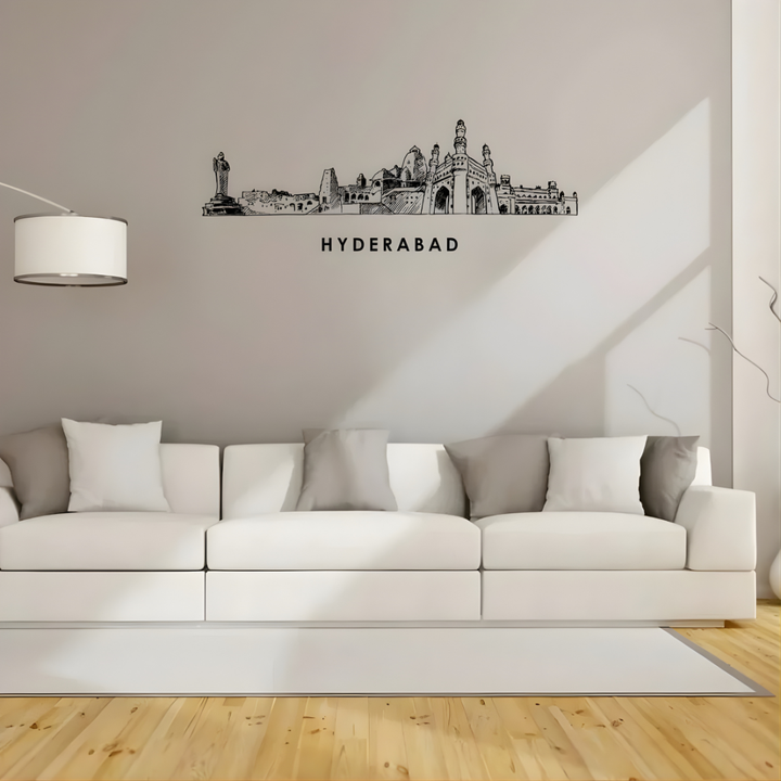 Arcdew - Acrylic Black Hyderabad Skyline Wall Art for Home Decor | Acrylic