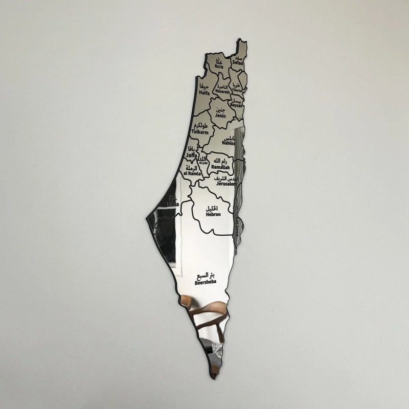 Acrylic Palestine Map Silver 1