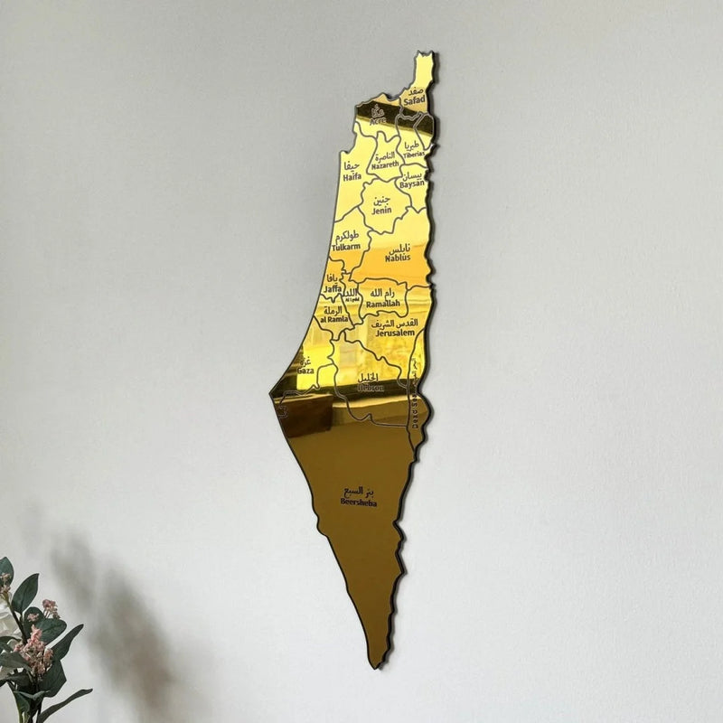Acrylic Palestine Map Gold