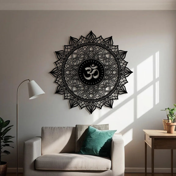 Lotus Mandala Om Acrylic Wall Art 1