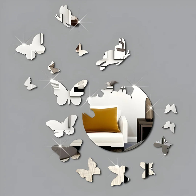 Butterfly Decoration Mirror silver