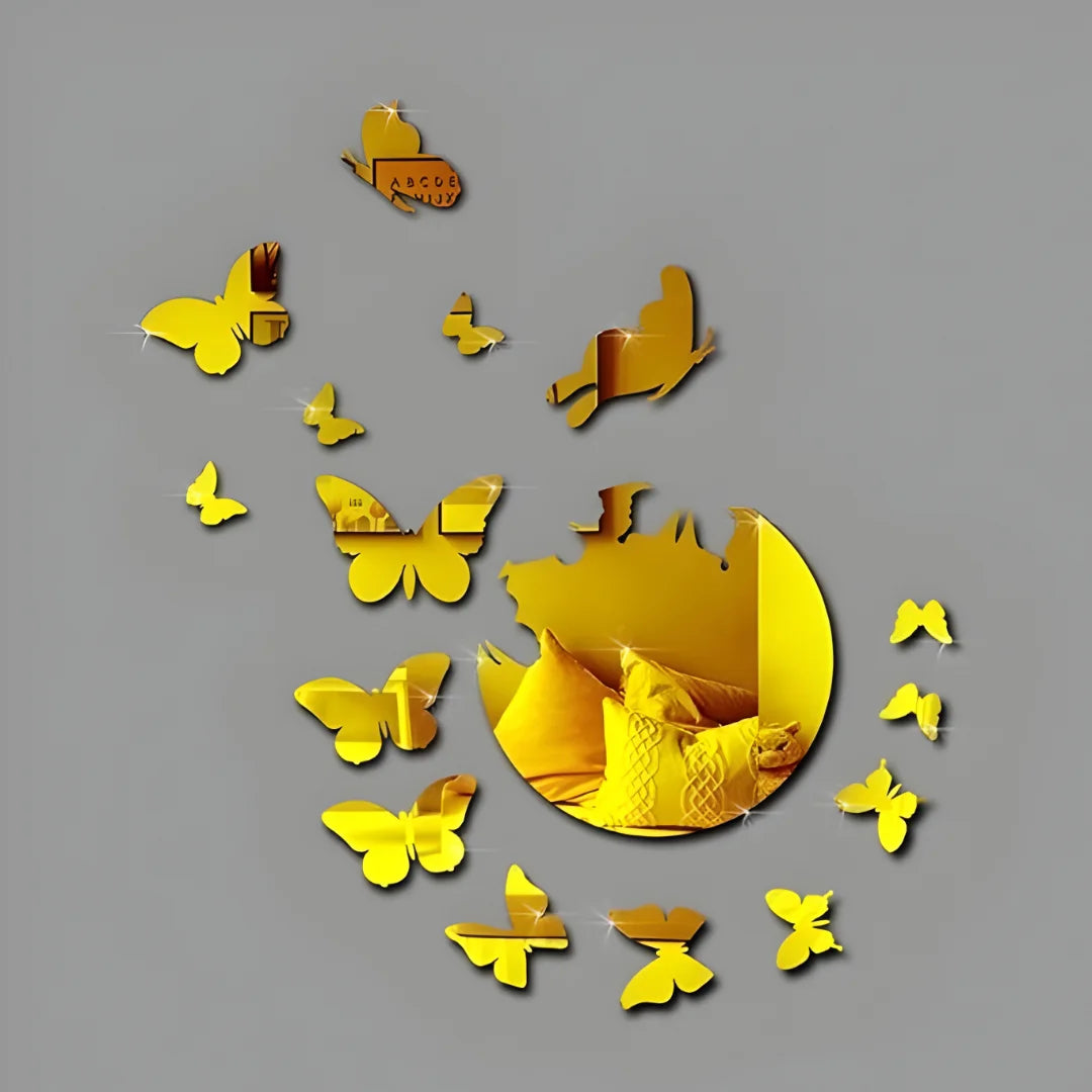 Butterfly Decoration Mirror Gold