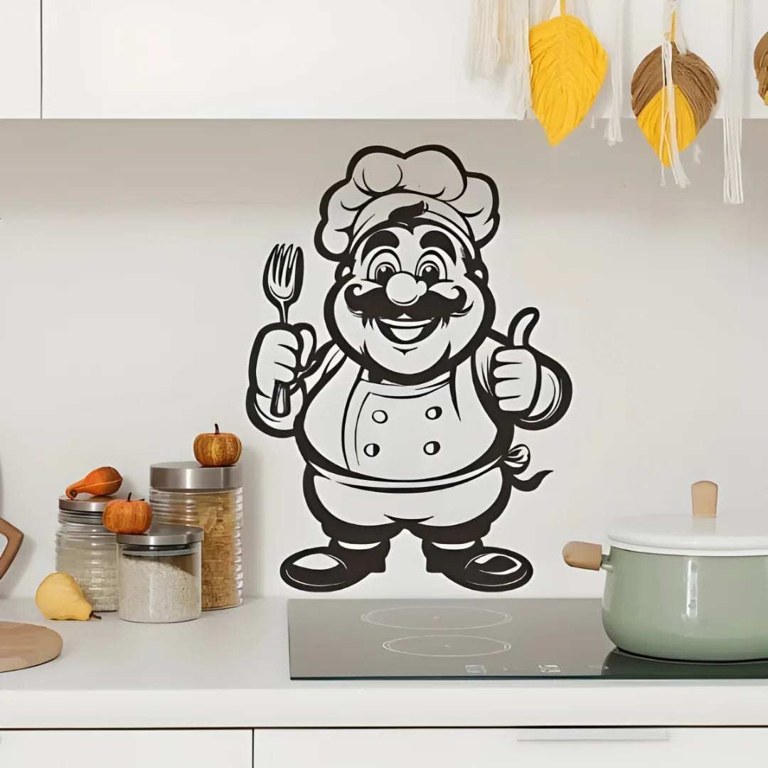 Chef With Fork Kitchen Black 1