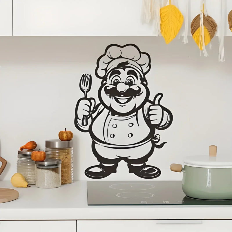 Chef With Fork Kitchen Black 1