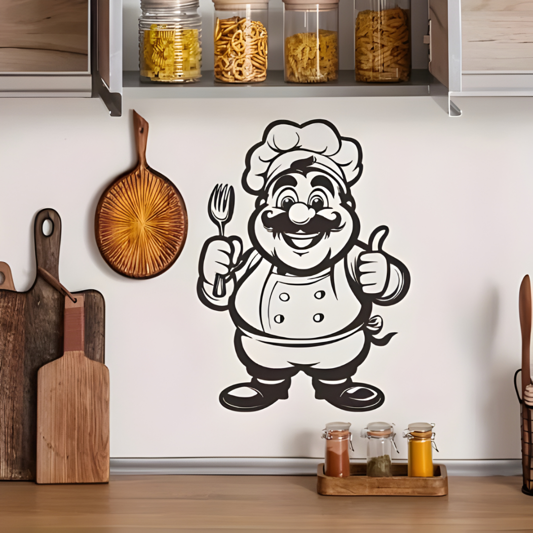 Arcdew Chef With Fork Kitchen & Dining Wall Decor | Acrylic Wall Art for Home.