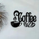 Coffee & Cup Acrylic Kitchen Wall Decor Black
