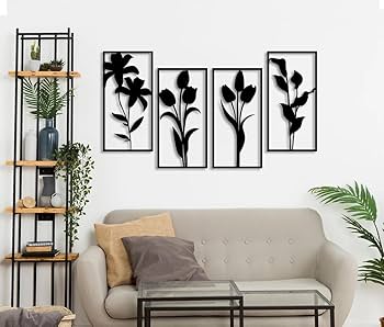 Arcdew Flower Acrylic 4-Piece Wall Decor Set | 3D Floral Acrylic Wall Art – UAE