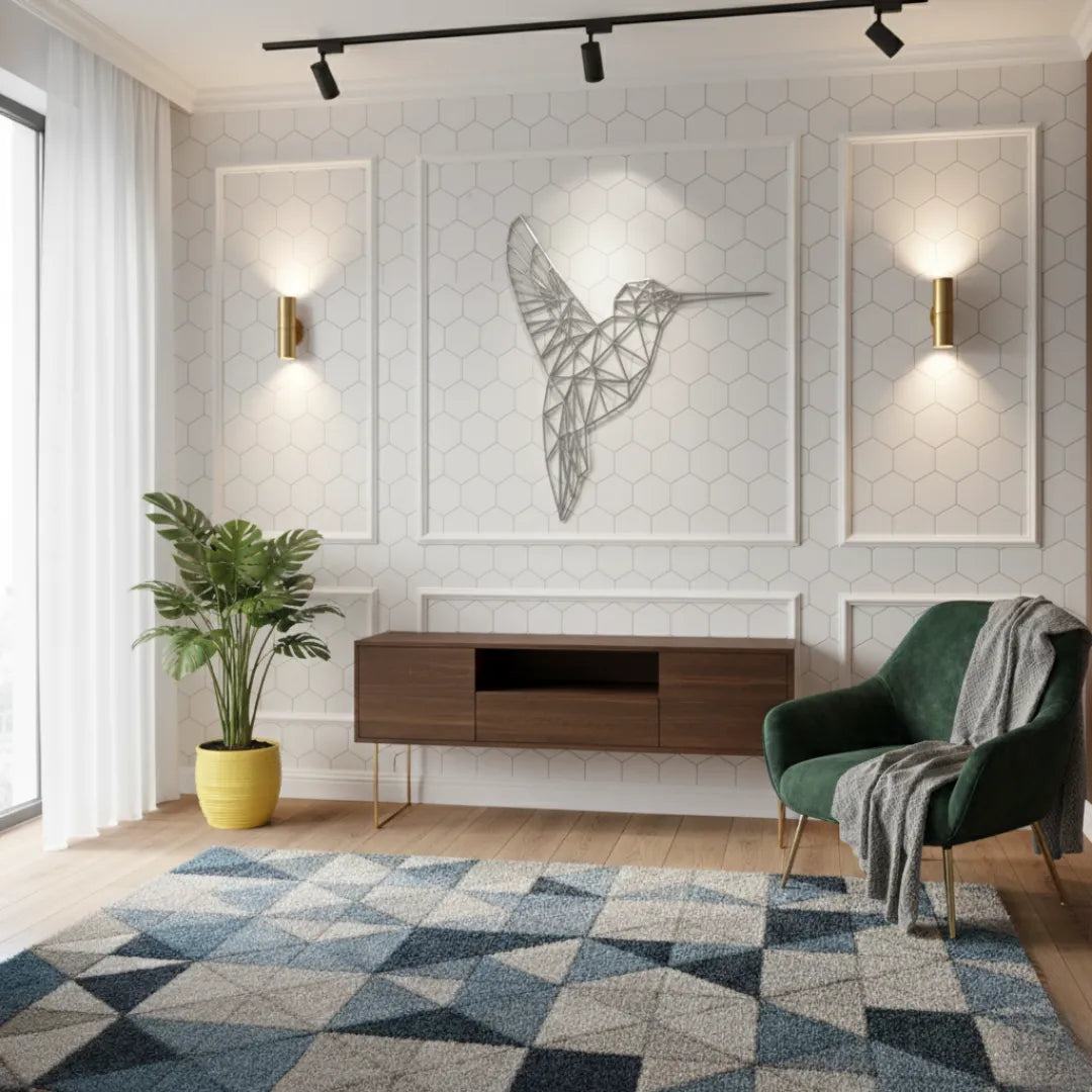 Humming bird Acrylic Wall Art Silver