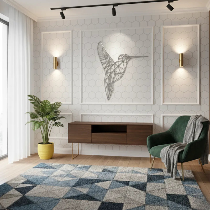 Humming bird Acrylic Wall Art Silver