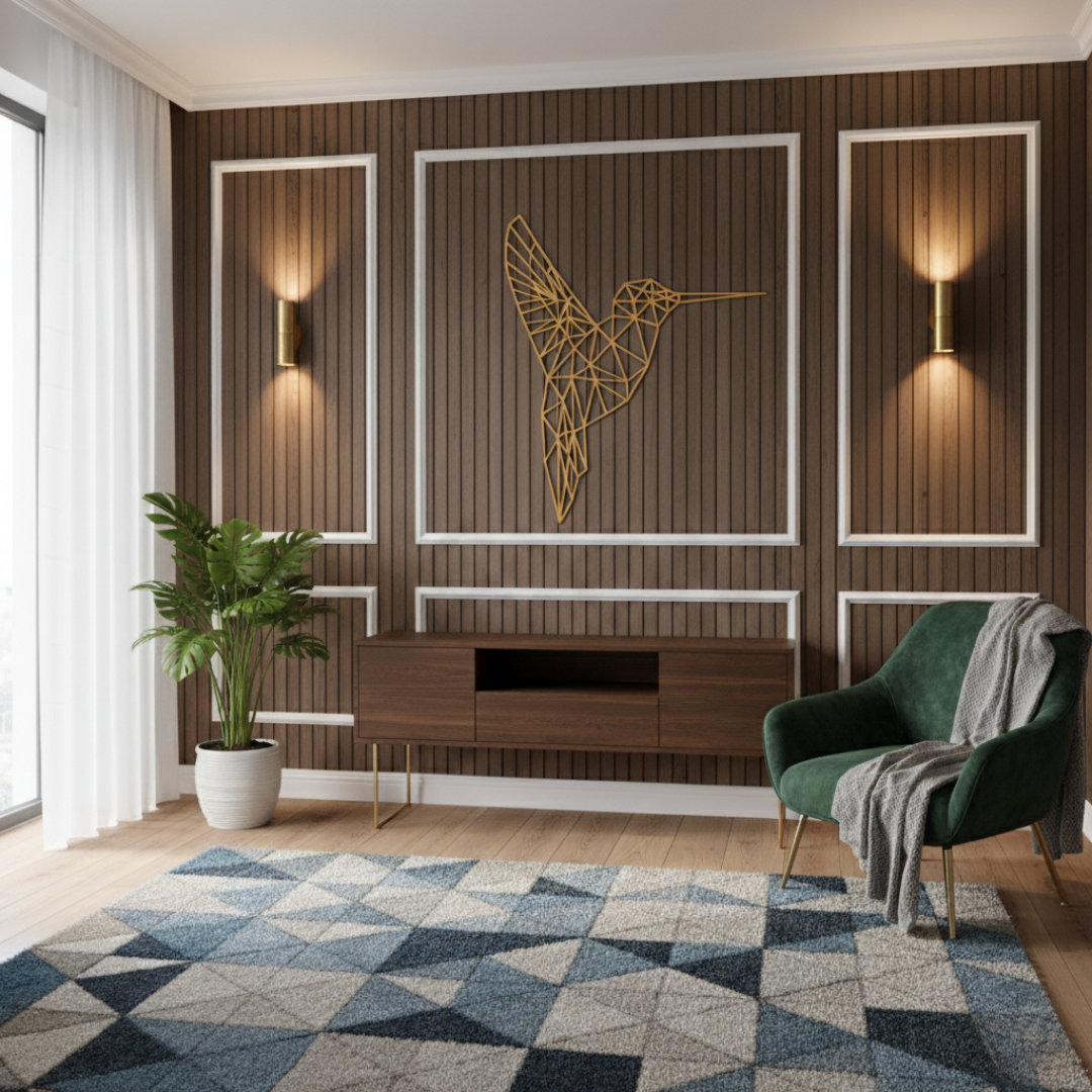 Arcdew Hummingbird Acrylic Wall Art | 3D Home Wall Décor in UAE Gold