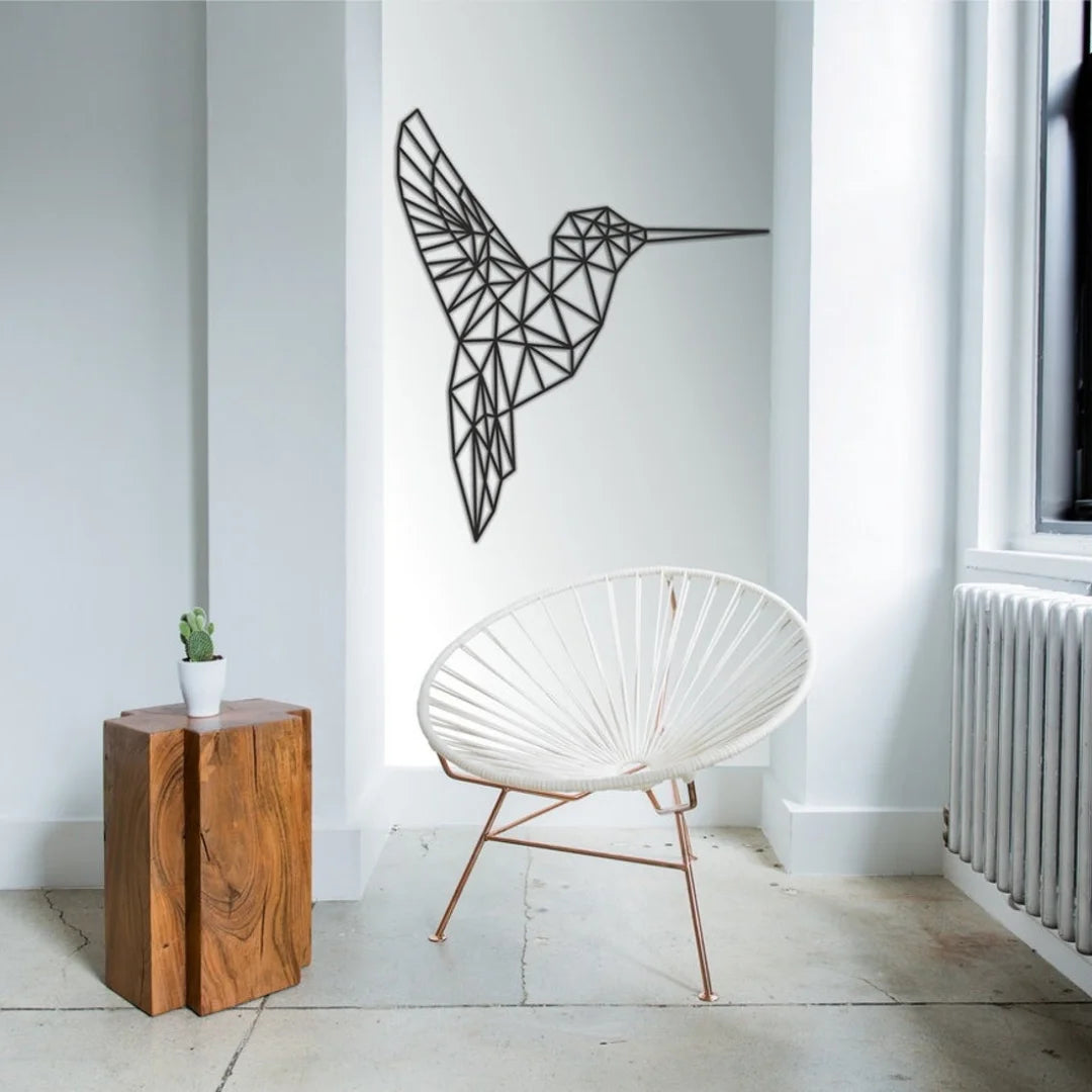 Humming bird Acrylic Wall Art Black
