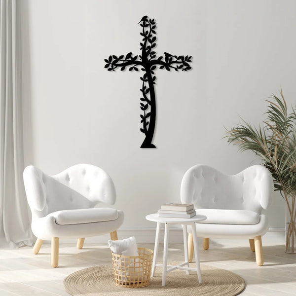 Jesus Cross Tree & Birds – Christian Home Décor UAE | Christmas & Baptism Gift for Church & Home