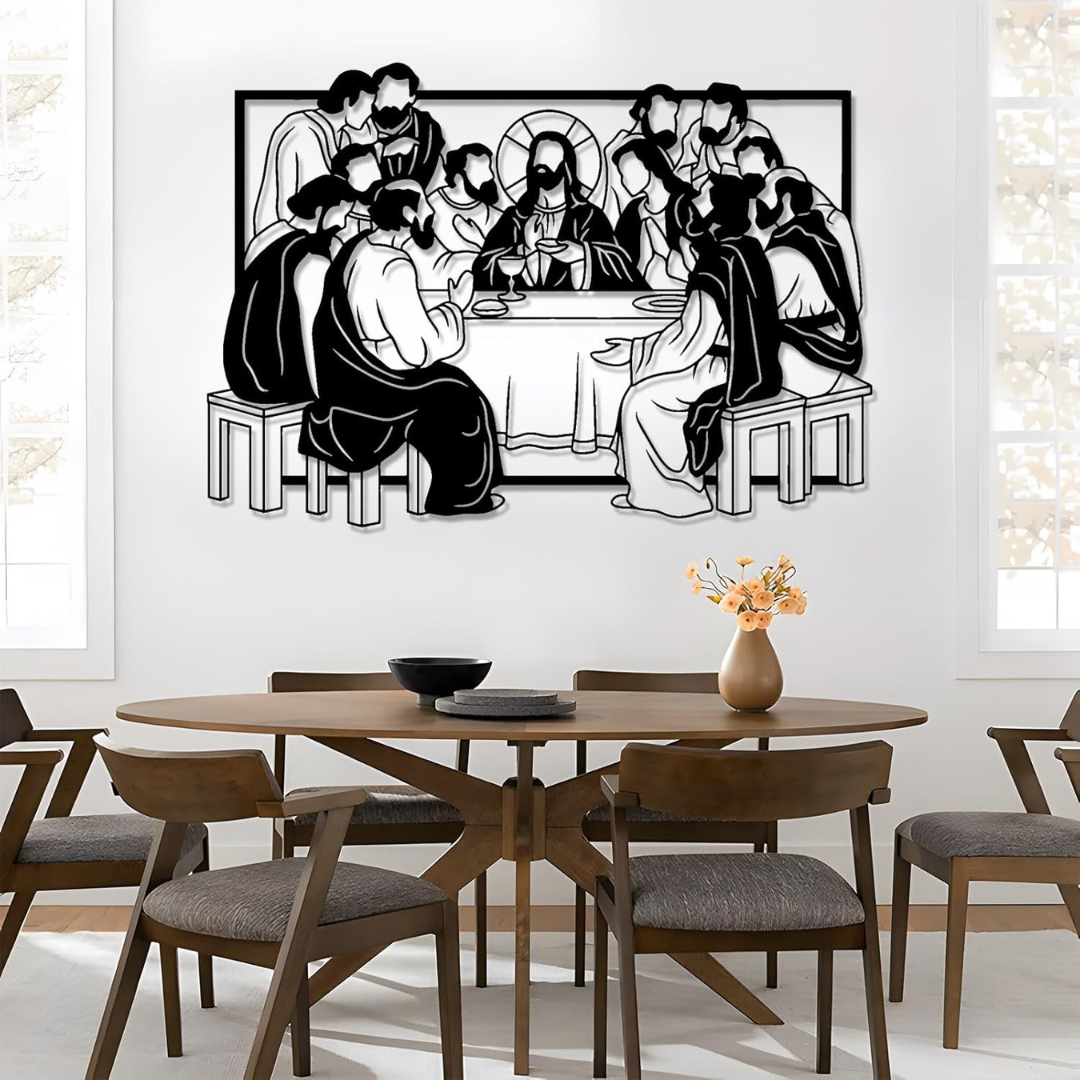 Arcdew Jesus & Disciples Wall Décor UAE | Christian Home Décor for Christmas & Baptism – Church & Home - arcdew.com - Arcdew special branded acrylic wall décor of Jesus and disciples in black and white.