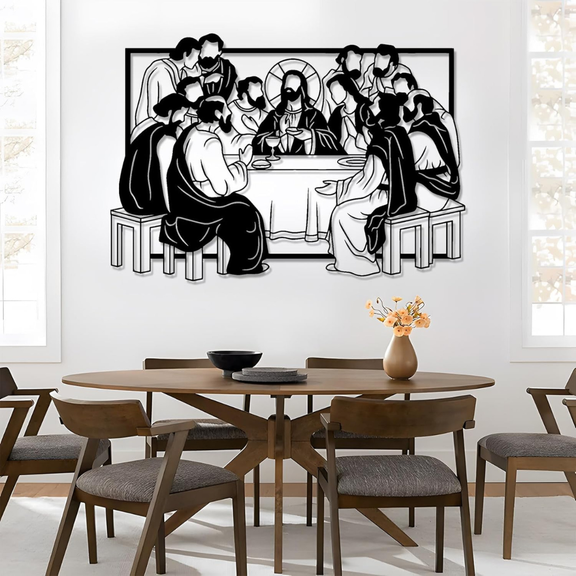 Arcdew Jesus & Disciples Wall Décor UAE | Christian Home Décor for Christmas & Baptism – Church & Home - arcdew.com - Arcdew special branded acrylic wall décor of Jesus and disciples in black and white.