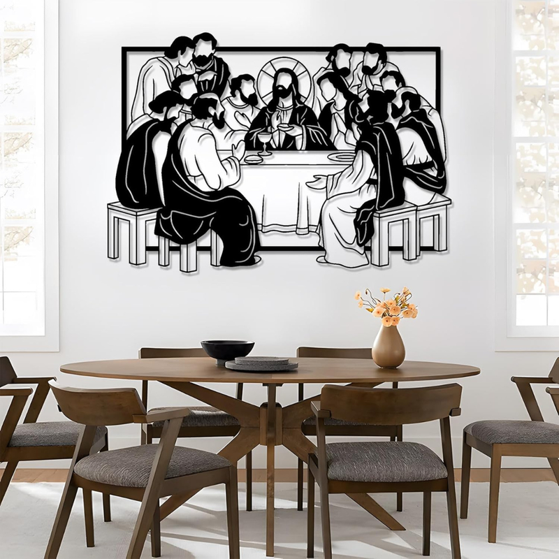 Arcdew Jesus & Disciples Wall Décor UAE | Christian Home Décor for Christmas & Baptism – Church & Home - arcdew.com - Arcdew special branded acrylic wall décor of Jesus and disciples in black and white.