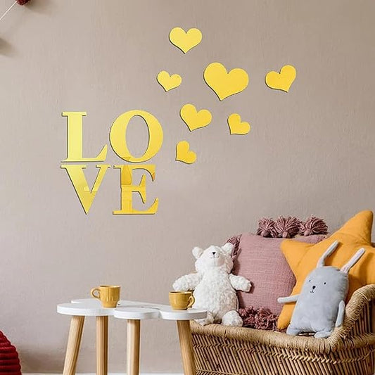 Arcdew Love & Heart Acrylic Wall Decoration | Romantic Home Wall Art & Gift for Couples in UAE