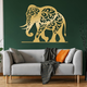 Arcdew Majestic Elephant Acrylic Wall Art | Ultra-Gloss Modern Home Decor - arcdew.com - Gold Arcdew branded acrylic elephant wall art with intricate filigree design on dark green wall.