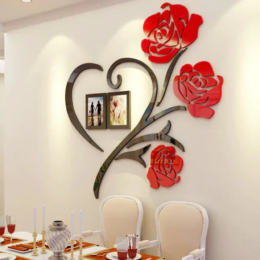 Arcdew Rose Flower Acrylic Wall Art | 3D Modern Home & Office Décor in UAE