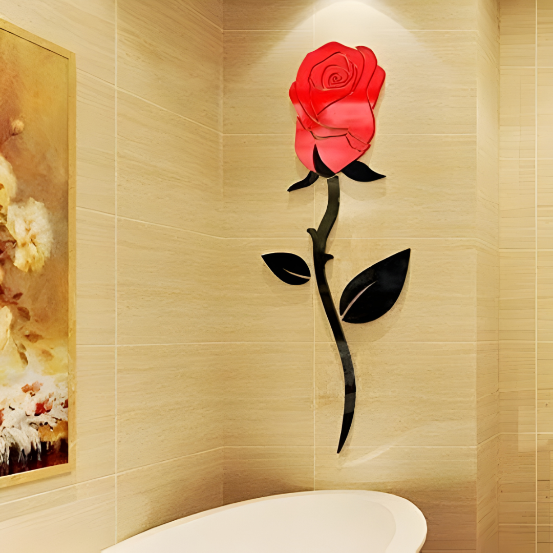 Arcdew Rose Flower Wall Art | Romantic 3D Acrylic Wall Décor