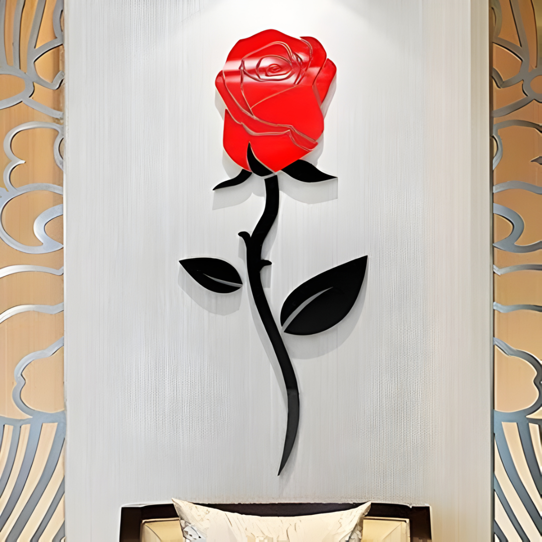 Arcdew Rose Flower Wall Art | Romantic 3D Acrylic Wall Décor in UAE
