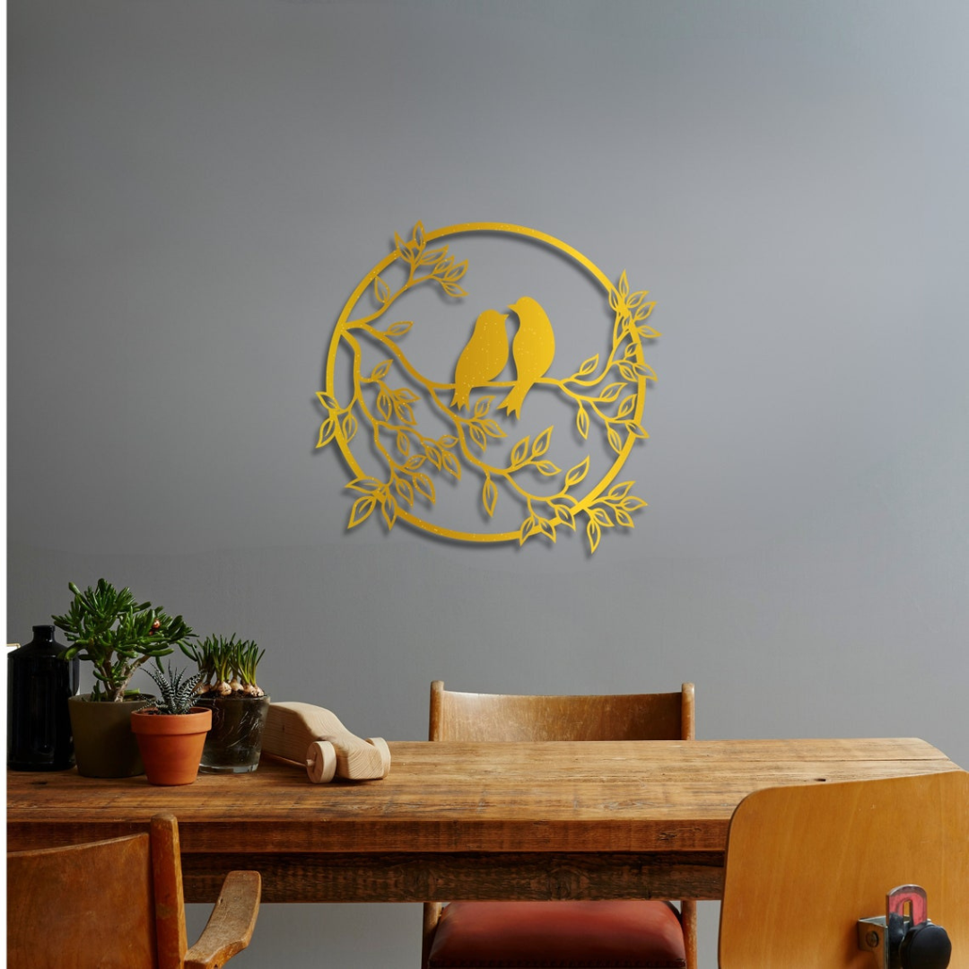 Arcdew Sparrow Wall Decor | Bird on Tree Branch Acrylic Wall Art for Home & Office – UAE Gold